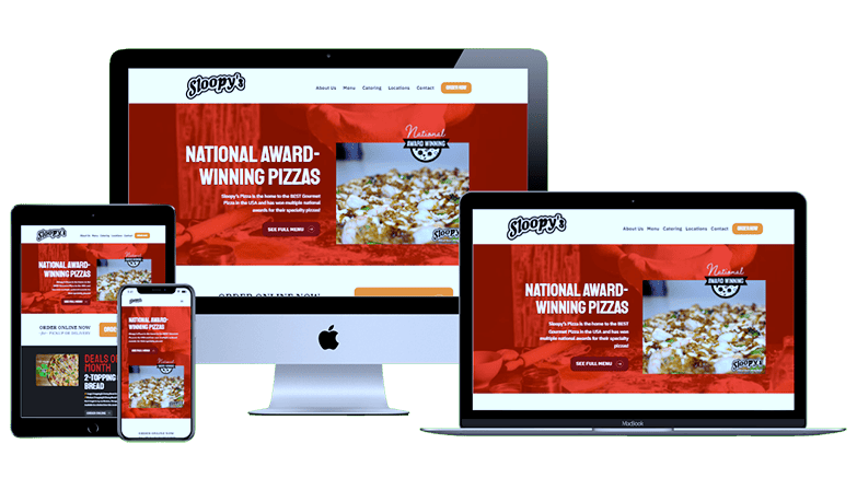 sloopy's pizza website redesign mockups