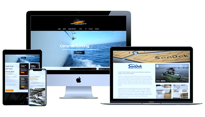 coastal yacht detailing website redesign mockup