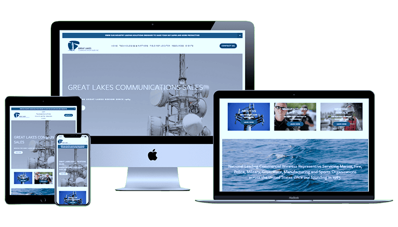 great lakes communications website redesign mockup