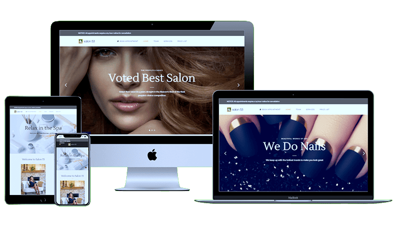 salon 53 website redesign mockup