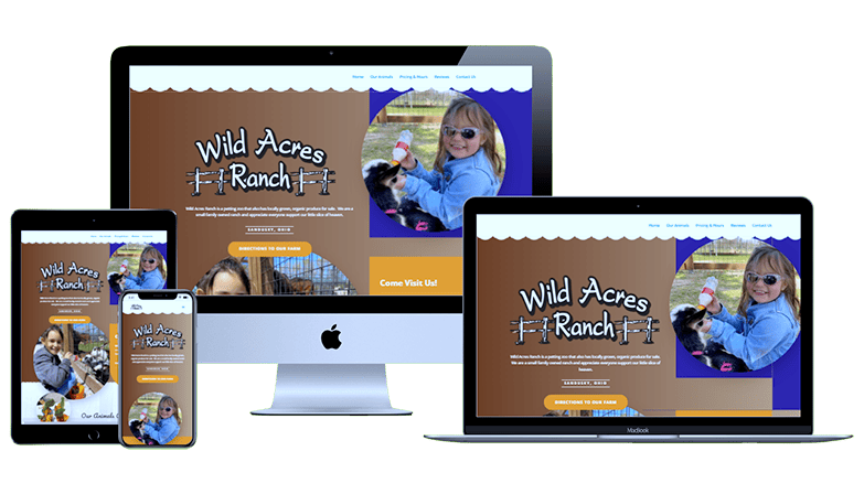 wild acres ranch website redesign mockups